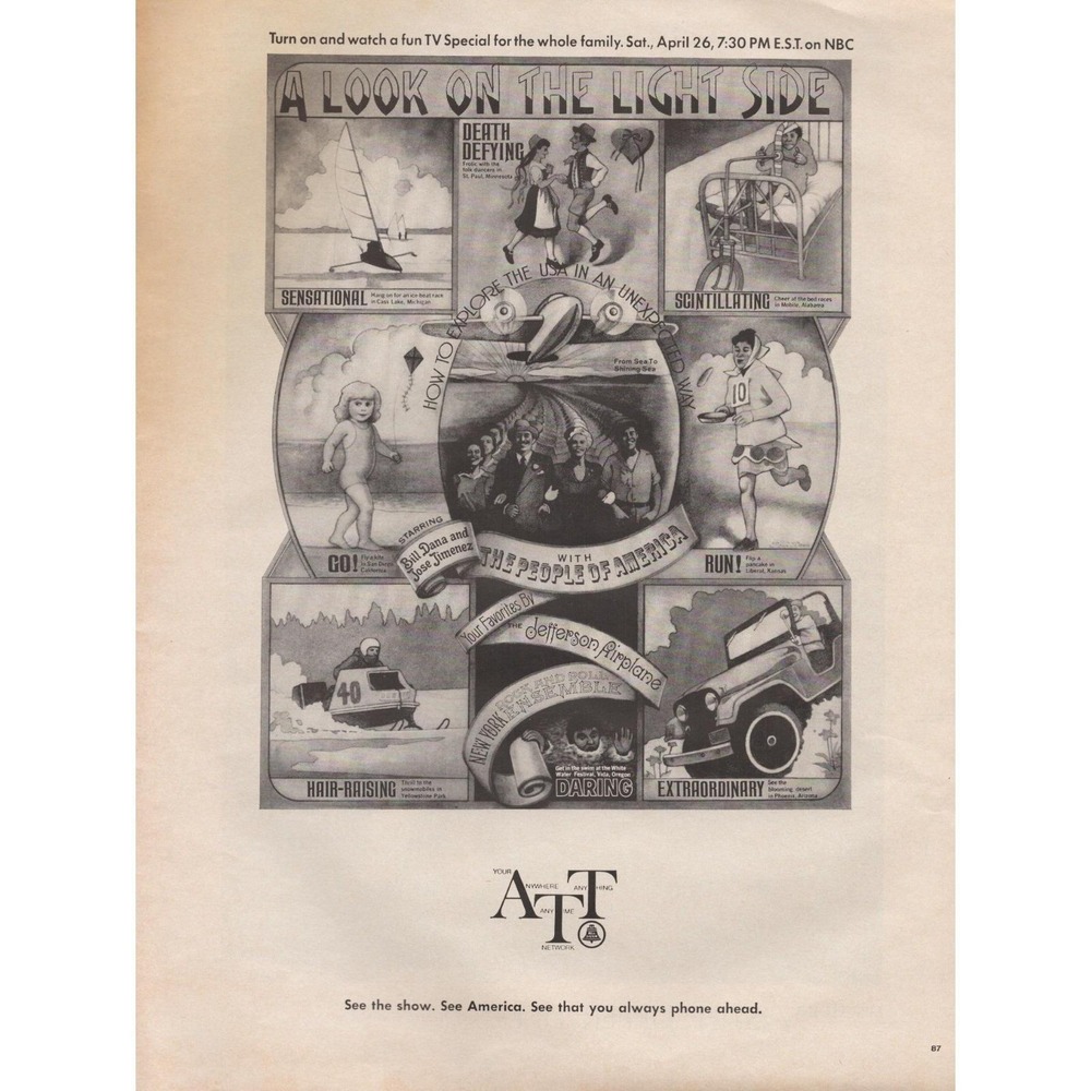 1969 AT&T Bell System Vintage Print Ad TV Special NBC Unexpected American Scene